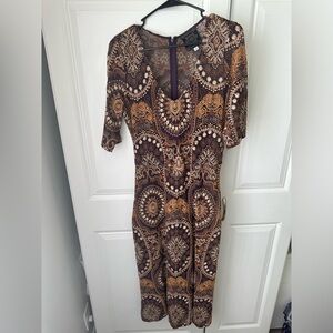 Johnny Was embroidered mesh dress